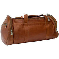 Leather Gym Bag in Saddle Brown