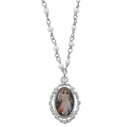 Divine Mercy Pearl Beaded Necklace