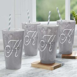 Printed Drinking Glasses with Personalized Initial