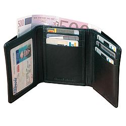 Cowhide Nappa Leather Trifold Wallet