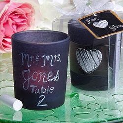Blackboard Design Candle Favor with Chalk