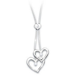 Always Close At Heart Diamond Mother and Daughter Necklace