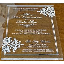 Clear Acrylic Keepsake Wedding Invitation Plaque