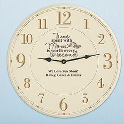 Personalized Time with Mom Wall Clock