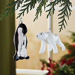 Penguin and Polar Bear Ornaments Set