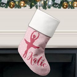 Personalized Ballerina Stocking in Pink