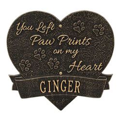 Personalized Paw Prints Pet Memorial Aluminum Wall Plaque