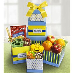 Get Well Wishes Fruit and Sweets Gift Tower