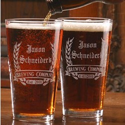 Personalized Brewing Company Design Two Pint Glass Set