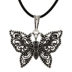 Sterling Silver Marcasite Butterfly Pendant
