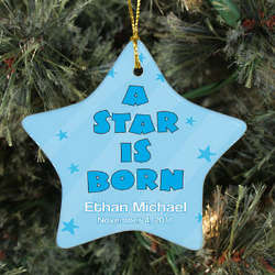 Personalized Baby Boy Star Ornament