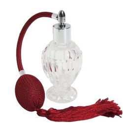 Vintage Style Glass Perfume Bottle with Red Tassel Atomizer Bulb