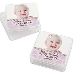 Personalized 1st Birthday Cowgirl Custom Photo Favor Containers