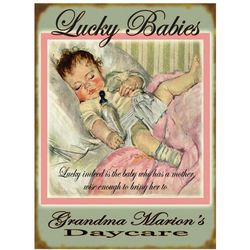 Personalized Lucky Babies Pink Sign