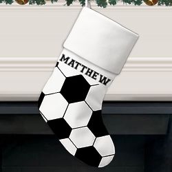 Personalized Soccer Ball Pattern Christmas Stocking
