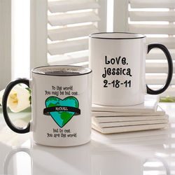 Personalized You Are My World Coffee Mug