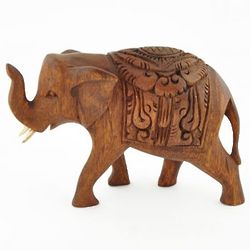 Carved Wooden Elephant Sculpture