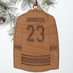 Hockey Jersey Personalized Wood Ornament
