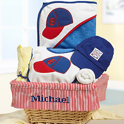 Personalized Baby Boy Little Slugger Gift Basket