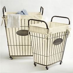 Set of 2 Wire Laundry Baskets