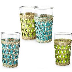 4 Woven Sea Grass Glasses