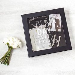 Personalized Best Day Ever Wedding Wishes Shadow Box in Black