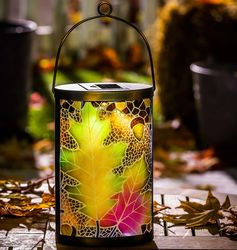 Fall Leaves Solar Lantern