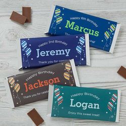 Birthday Boy's Personalized Candy Bar Wrappers