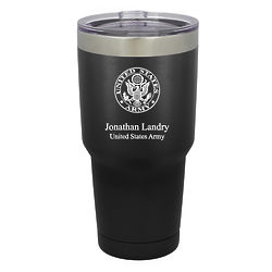 Personalized 30-Ounce Tumbler with US Army Emblem