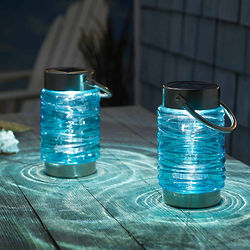 2 Blue Wave Solar LED Lanterns