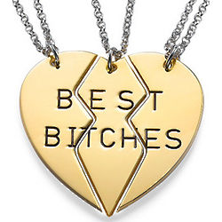 Personalized Best Bitches Necklace in Gold Plating