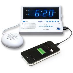 Rise 'n Shine Portable Alarm Clock with Bed Shaker