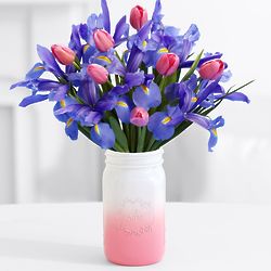Delicate Mom's Delight Bouquet with Pink Mason Jar