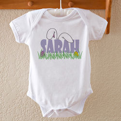 Personalized Easter Bunny Ears Baby Bodysuit