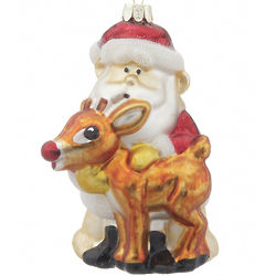 Santa and Rudolph Christmas Ornament