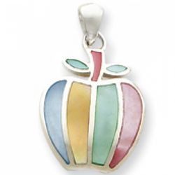 Sterling Silver Mother of Pearl Apple Pendant