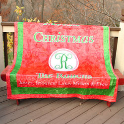 Personalized Family Christmas Throw Blanket