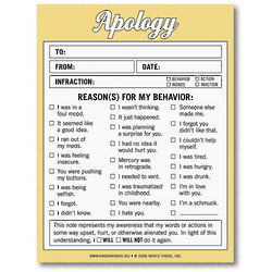 Yellow Apology Nifty Note