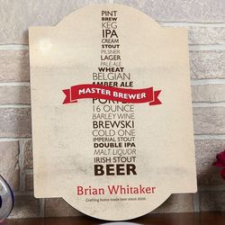 Master Brewer Custom Wood Sign