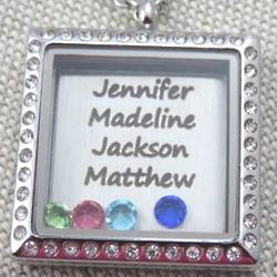 Personalized Names Mother's Floating Locket Necklace