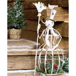 Large Iron Snowman Holiday Accent