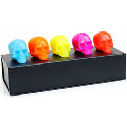 Bright Colors Mini Skull 5 Piece Candle Gift Set