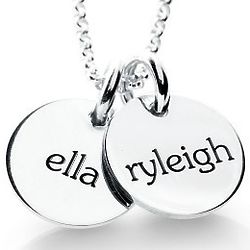 Personalized Elle Collection 2 Round Tags Mommy Necklace