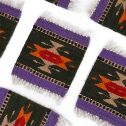 6 Zapotec Fascination Wool Coasters