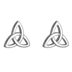 14k White Gold Trinity Knot Celtic Stud Earrings