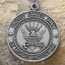 Personalized St. Michael Navy Medallion