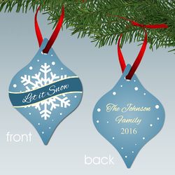 Personalized Let It Snow Tapered Aluminum Ornament