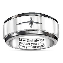 Protection & Strength For My Son Engraved Spinning Ring