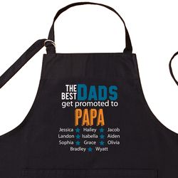 The Best Dads Get Promoted to Grandpa Personalized Apron