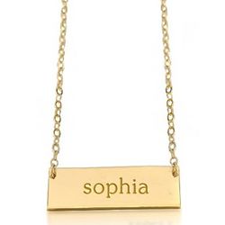 24-Karat Gold-Plated Bar Pendant with Personalized Name